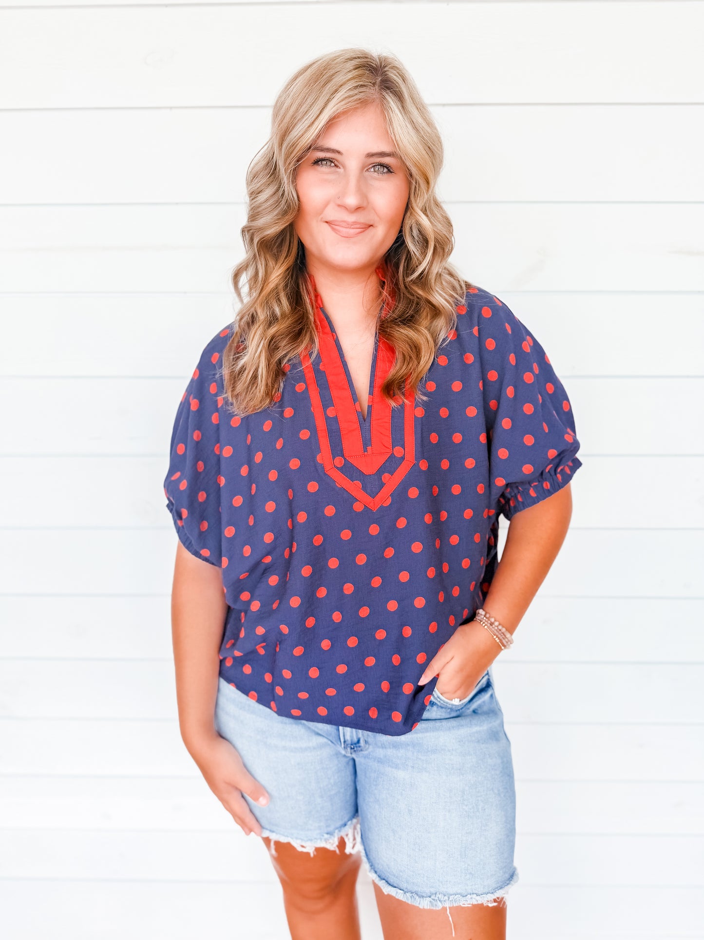 Rust & Navy Charm Top