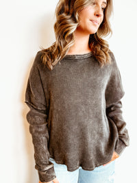 Riley Mineral Wash Waffle Knit Top