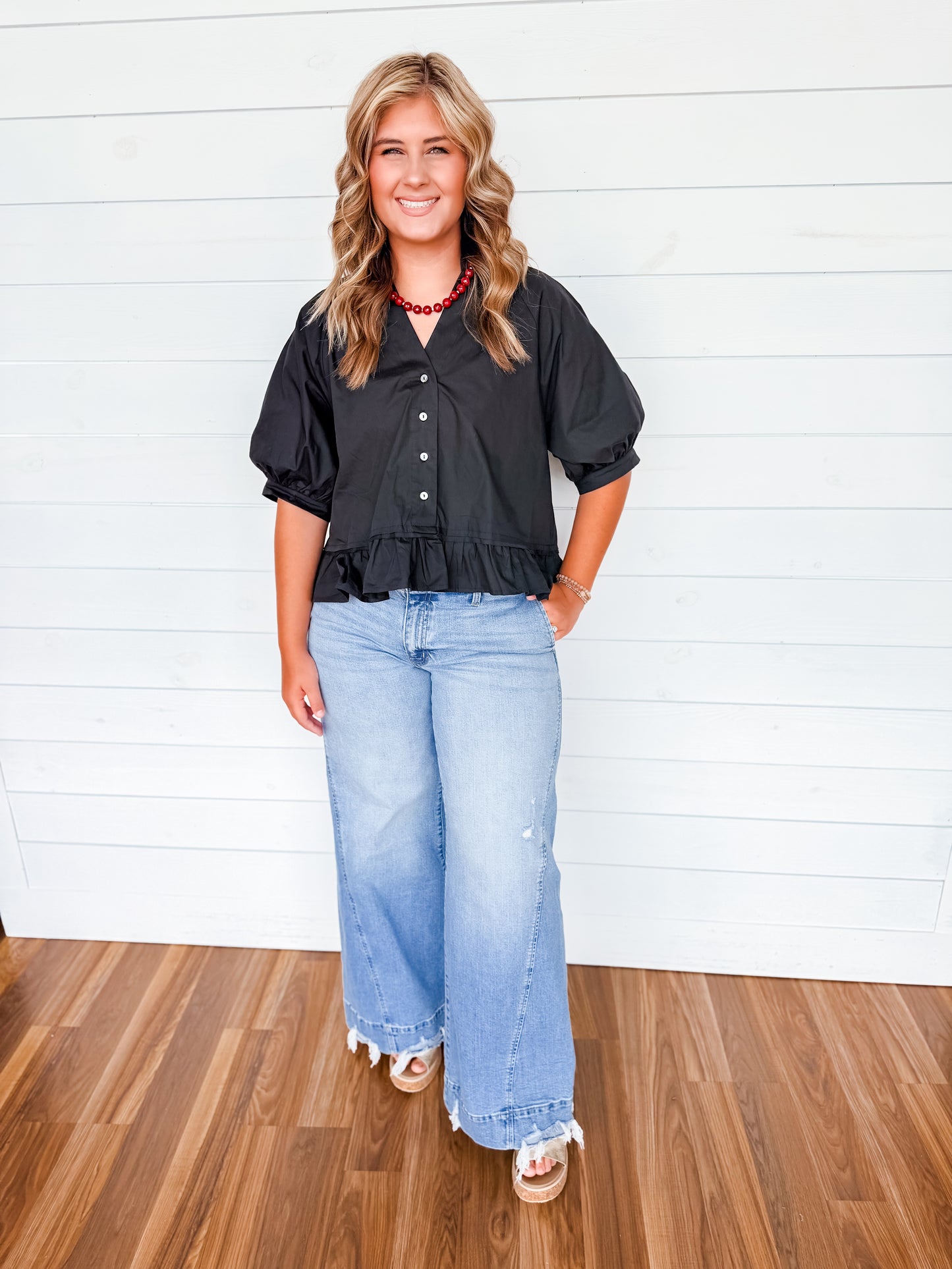KanCan Mid Rise Super Wide Denim