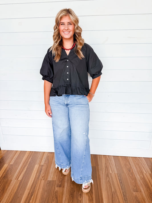 KanCan Mid Rise Super Wide Denim