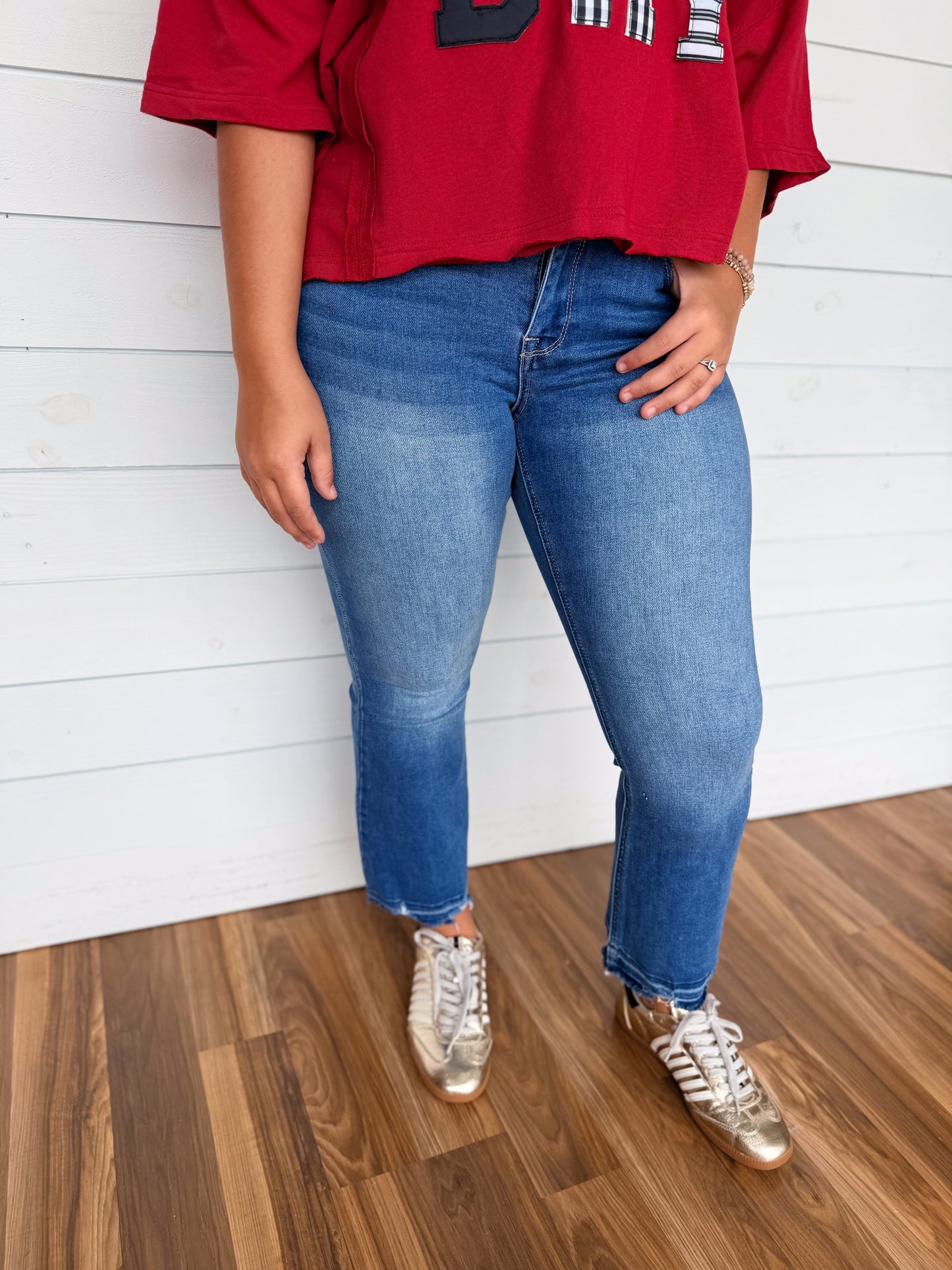 KanCan High Rise Crop Bootcut Denim