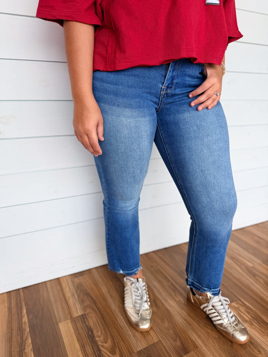 KanCan High Rise Crop Bootcut Denim