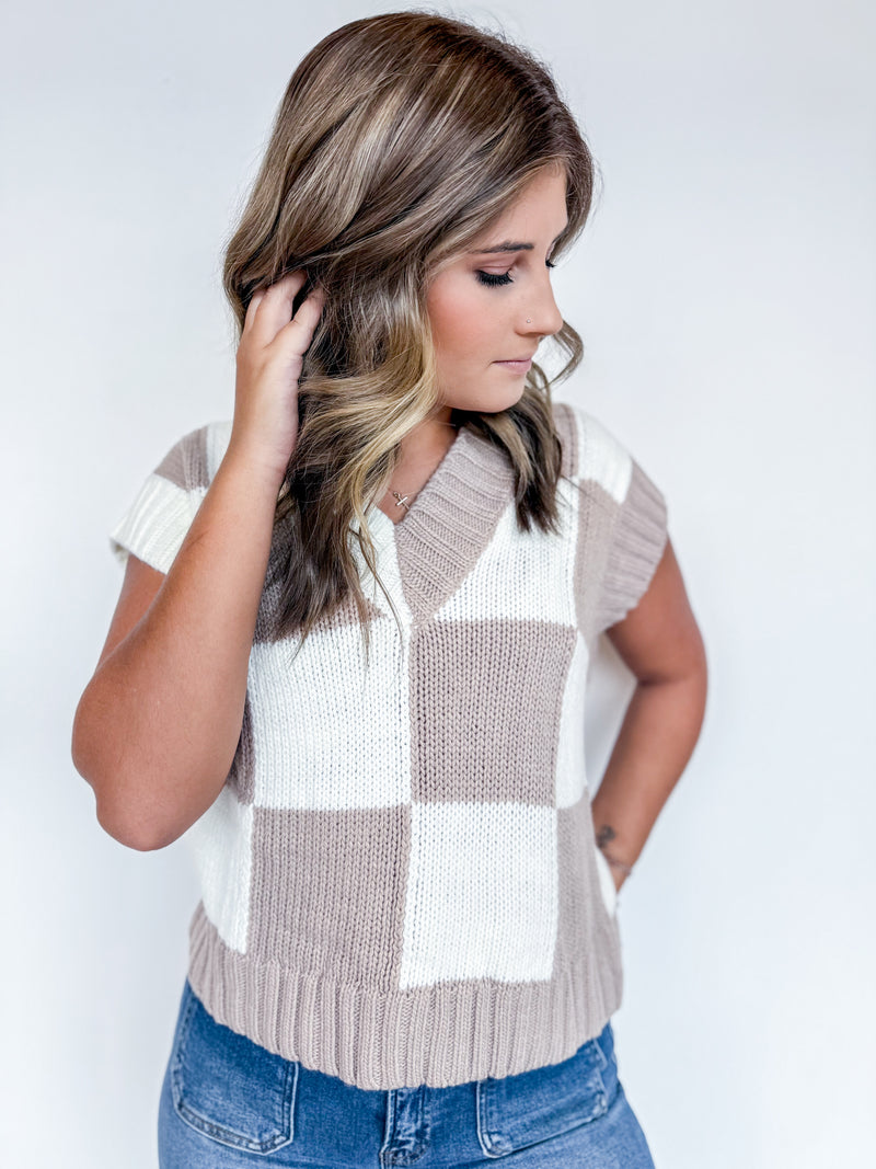 Check Yes Vest Sweater