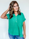 Ally Henley Gauze Top Two Colors!