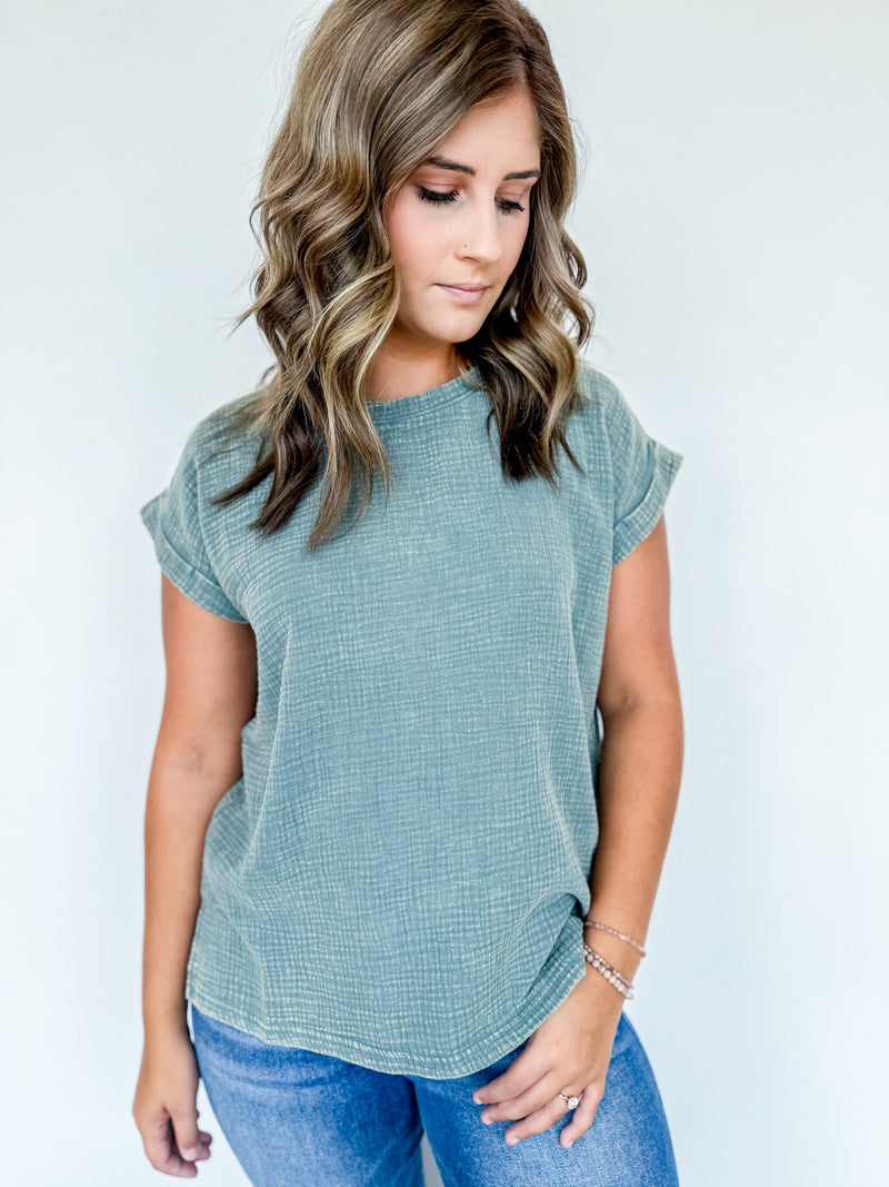 Ash Jade Gauze Top