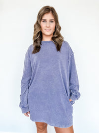 Mineral Wash Sweatshirt Dress Three Colors!
