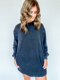 Mineral Wash Sweatshirt Dress Three Colors!