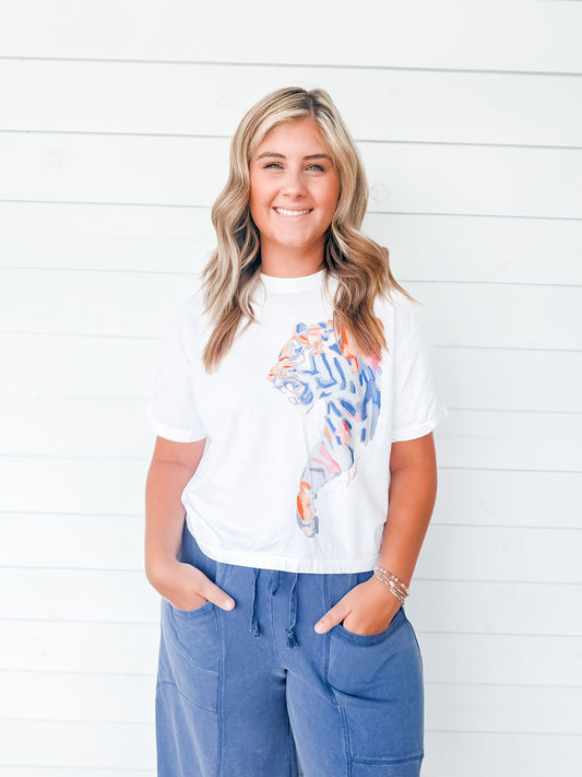 "Tiger Blue Roar" Comfort Color Art-T-Shirt