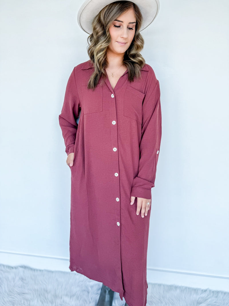 All About You Button Up Maxi Dress