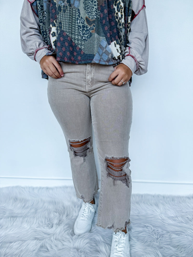 Washed Cropped Bottoms Two Colors!!