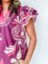 Plum Paisley Top