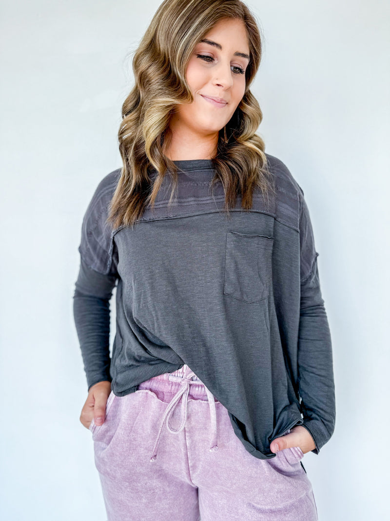 Charcoal Pocket Top