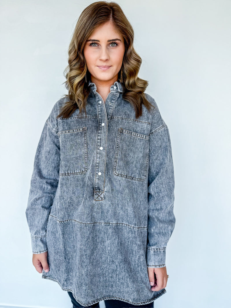 Lava Washed Denim Top