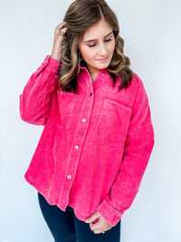 Fuschia Corduroy Top