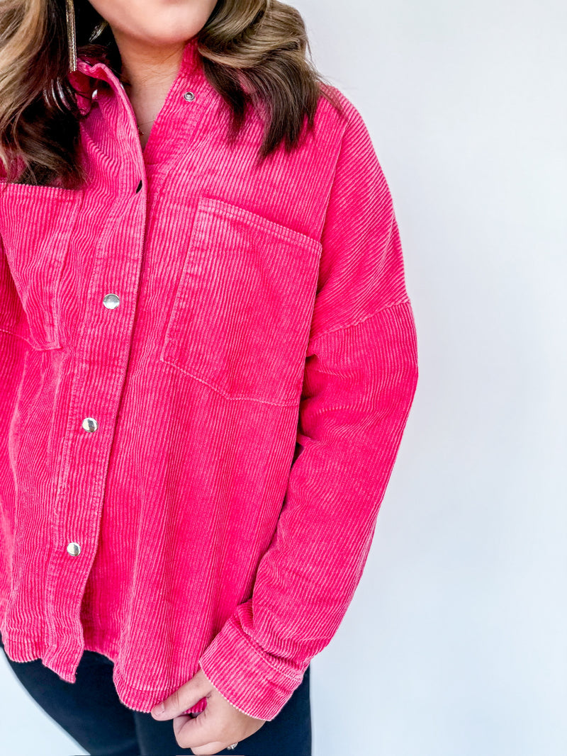 Fuschia Corduroy Top