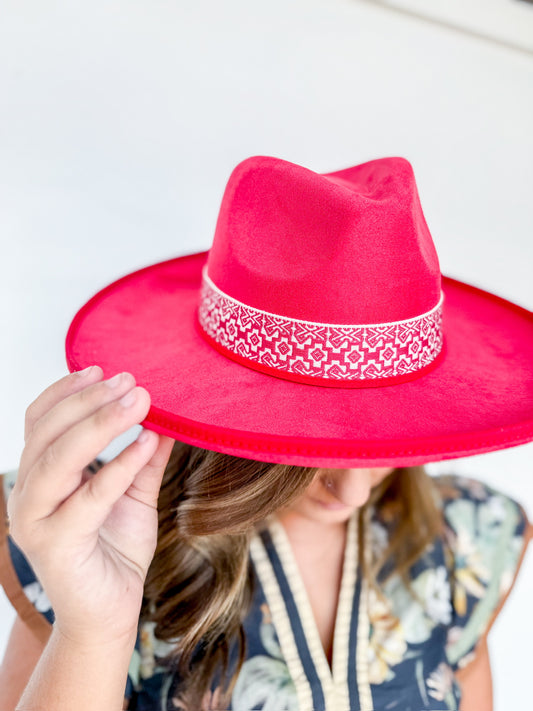 Red Boho Hat