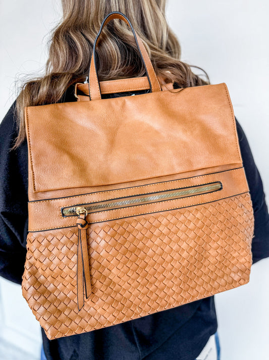 HELENA Woven Flap Backpack Two Colors!