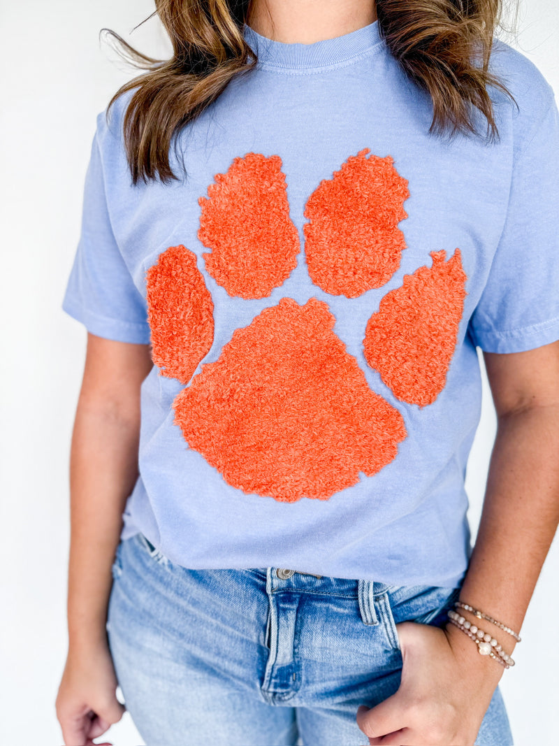 Orange Paw Fluffy Comfort Color Tee