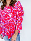 Red Mirage Batwing Top