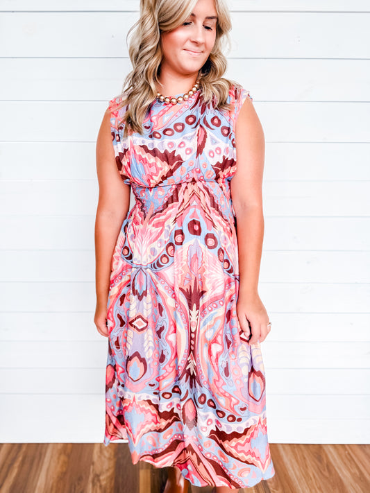 Golden Grove Midi Dress Two Colors!