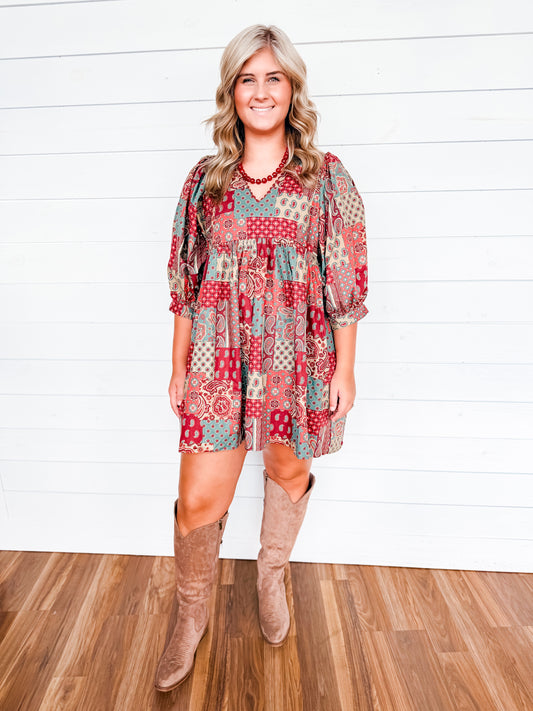 Vintage Vine Paisley Dress