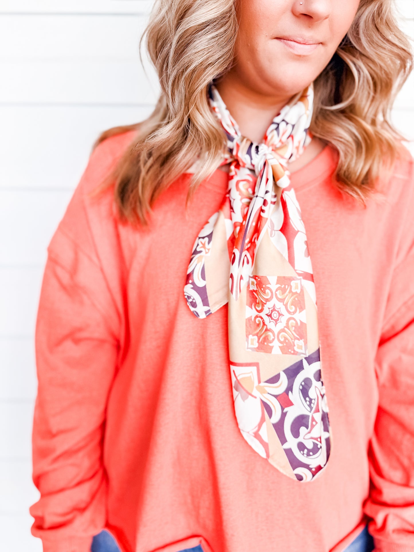 Vintage Taupe Print Bandana
