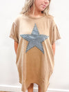 Star Patch Washed Tee Dress