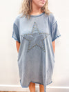 Star Patch Washed Tee Dress