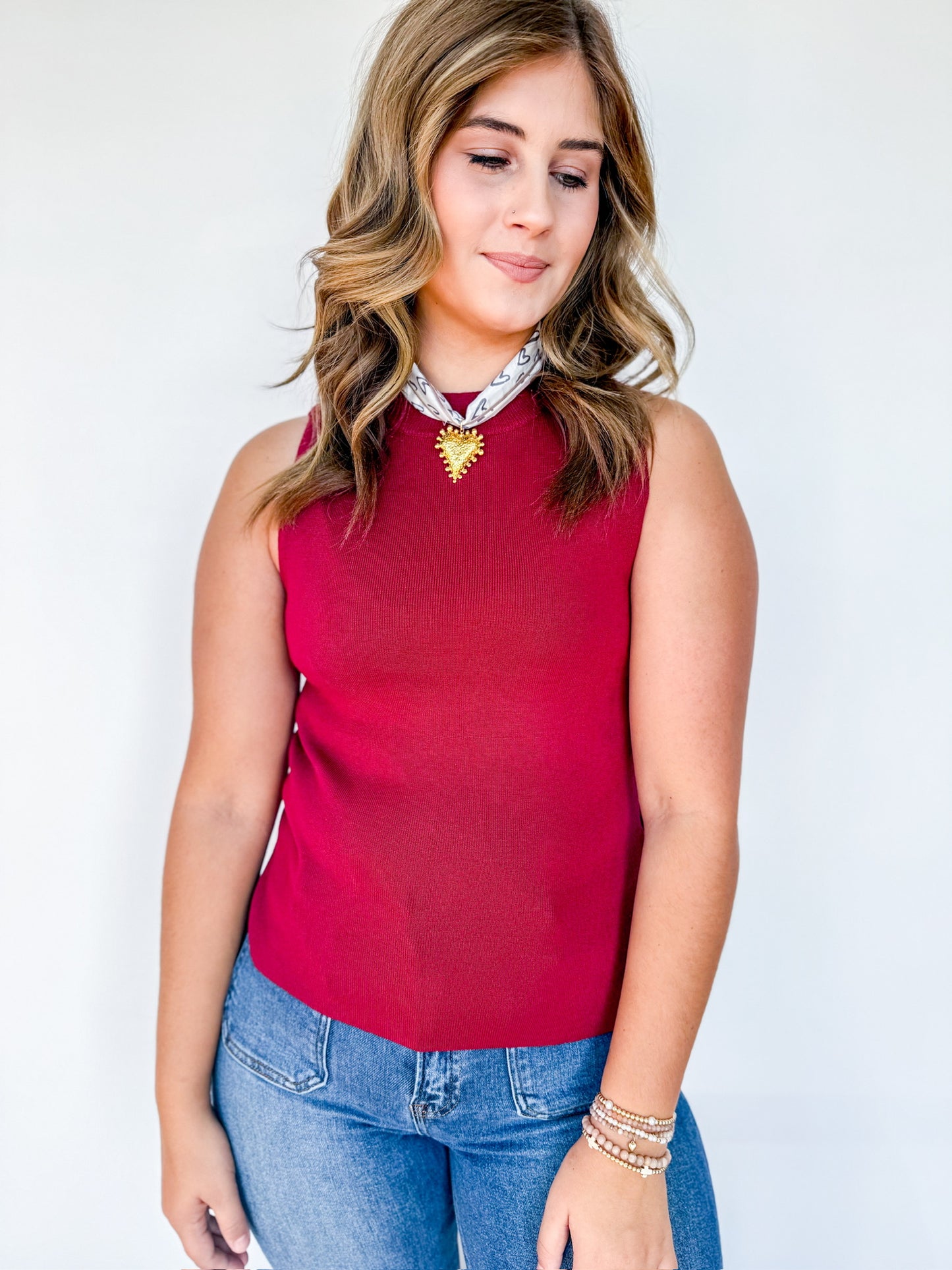 Chic Mock Neck Knit Tank