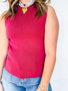 Chic Mock Neck Knit Tank