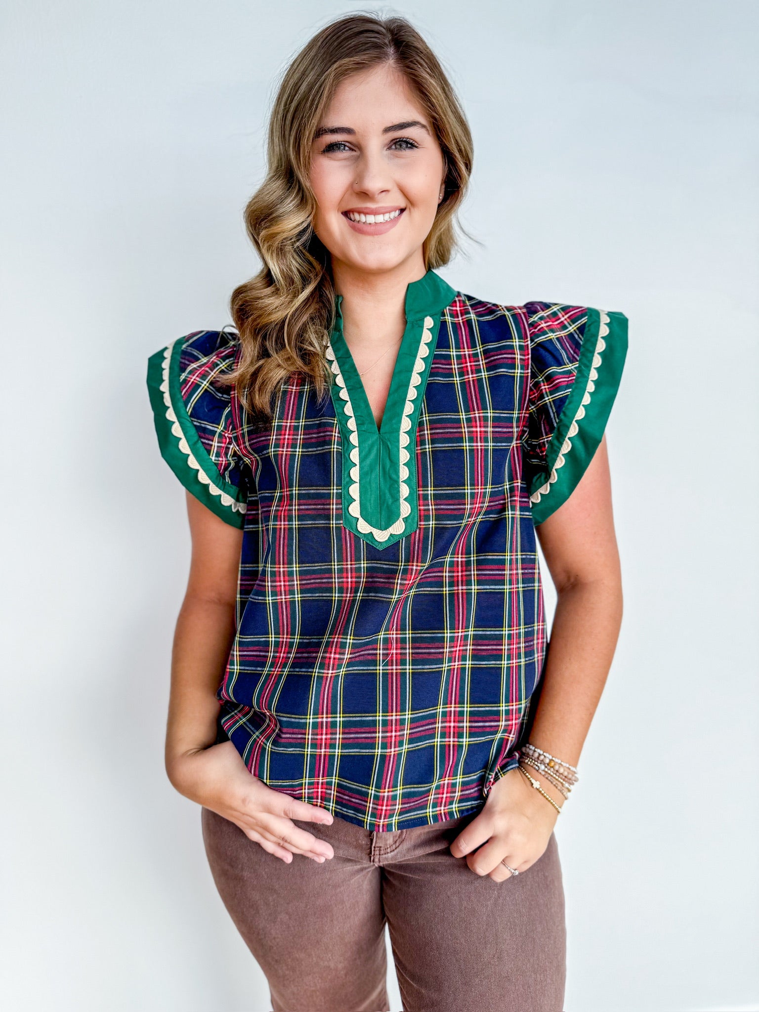 Plaid Charm Top