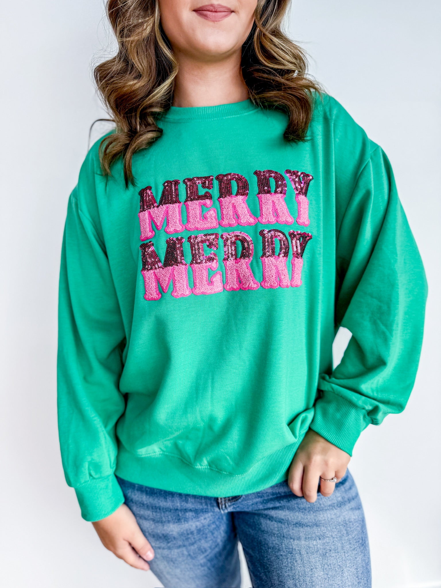 Mary Square Pink Merry  Sweatshirt