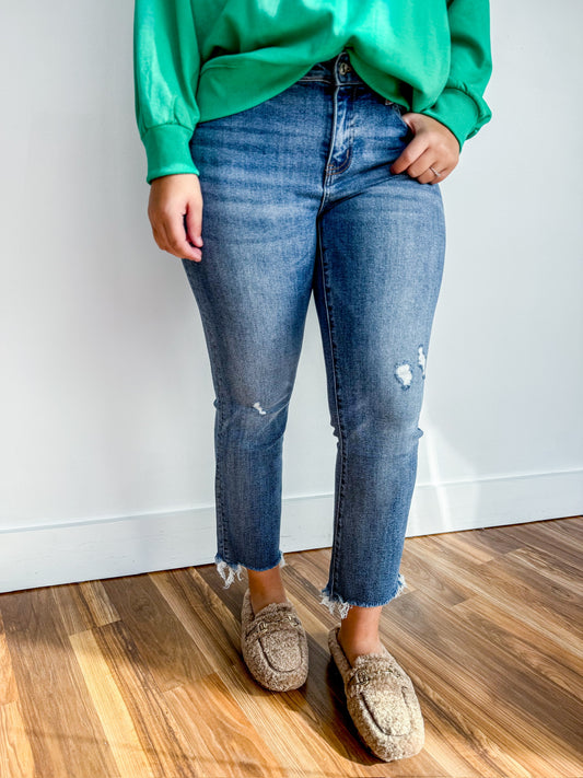 Lovervet Mid Rise Ankle Bootcut Jeans