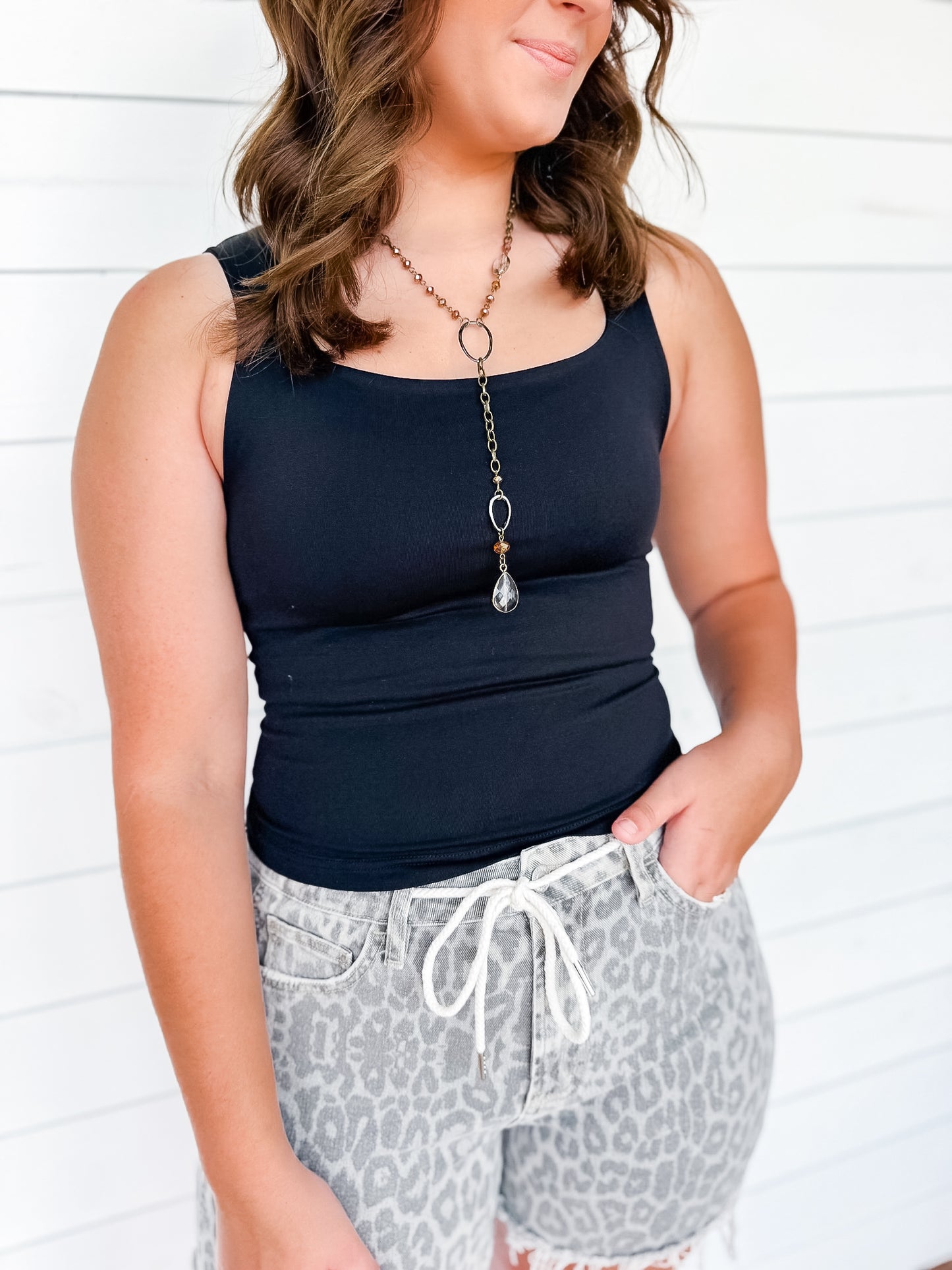 Black Seamless Square Neck Tank