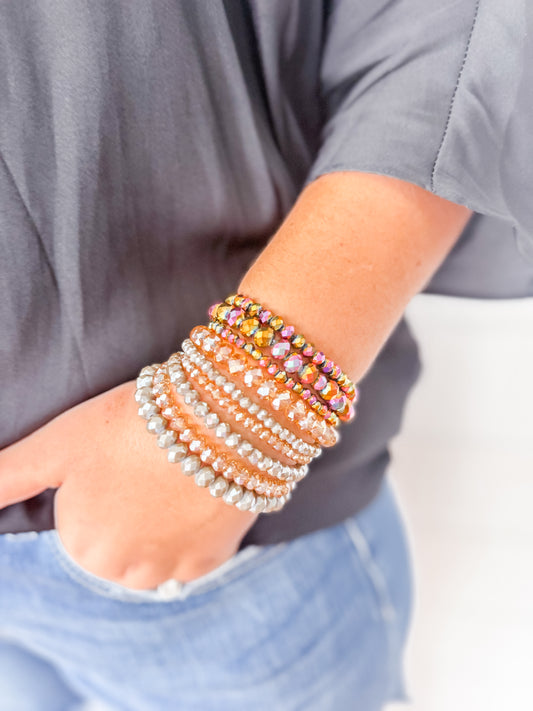 Bead Stretch Bracelets Three Colors