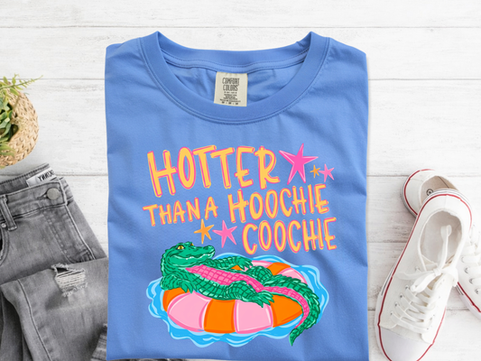 Hotter Than A Hoochie Coochie CC Tee (FLO BLUE)