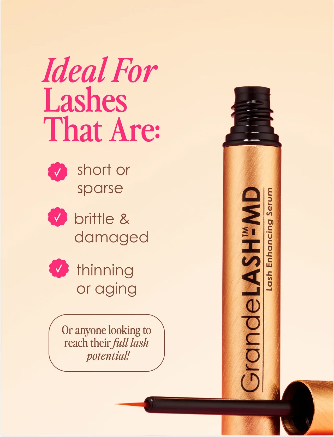 Travel Size GrandeLASH-MD Lash Enhancing Serum, 6 Week Supply