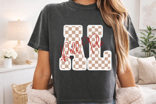 AL Roll Tide Cropped Comfort Color Tee
