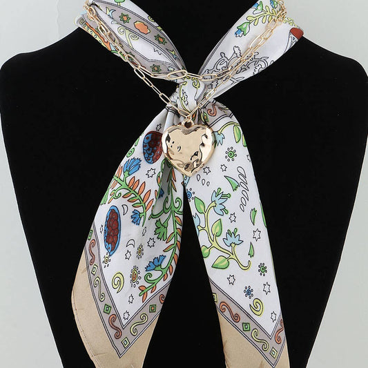 Double Wrap Heart Chain Necklace: GOL