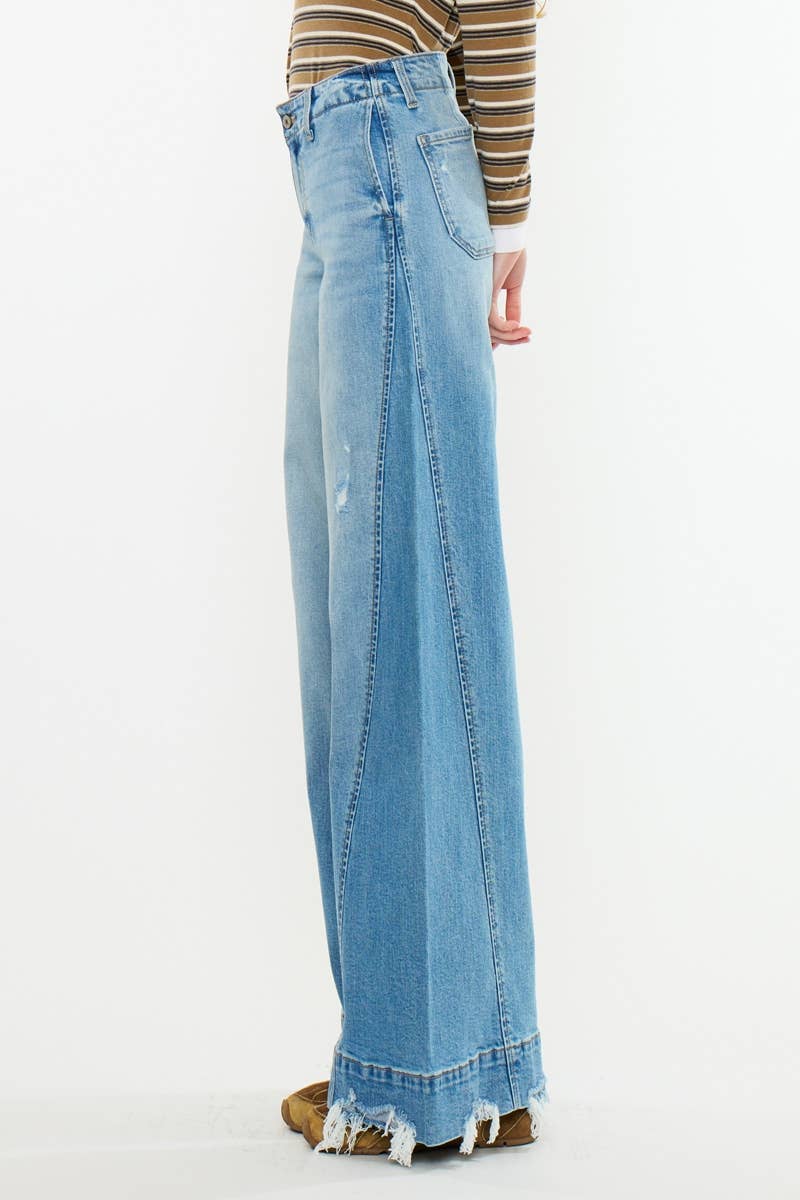 KanCan Mid Rise Super Wide Denim