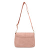 Distressed Vegan Leather Flapover Crossbody Bag with Tassel