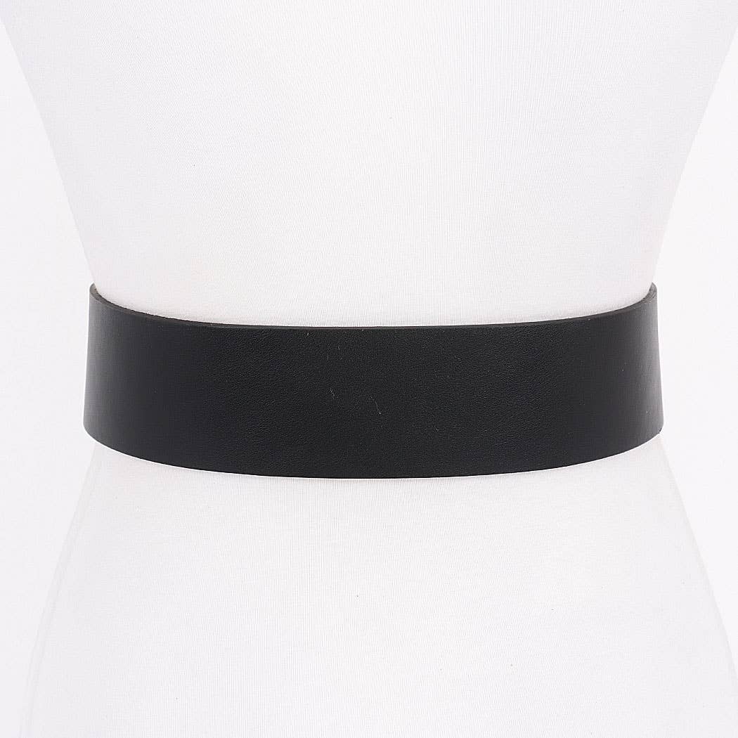 Metal Buckle PU Belt: BK
