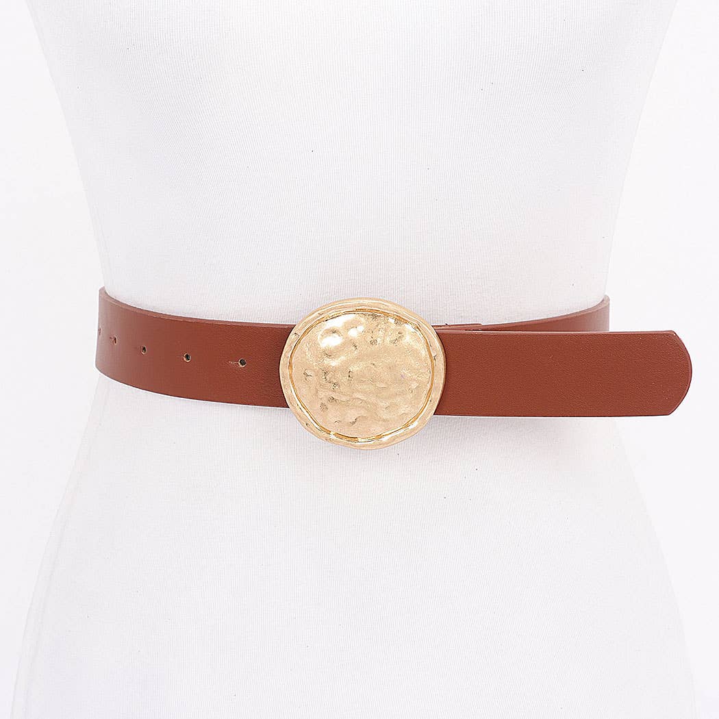 Metal Buckle PU Belt: BK