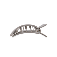 Square Flat Hair Clip | Med. | Silver Flames