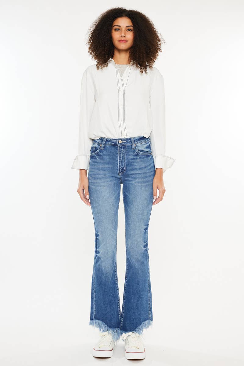 KanCan High Rise Bootcut Denim Frayed