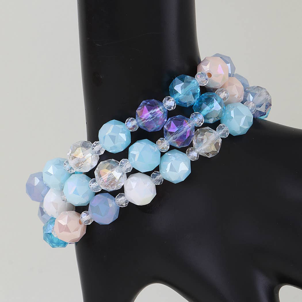 Multi Crystal Prism Beaded Bracelet: BLMT