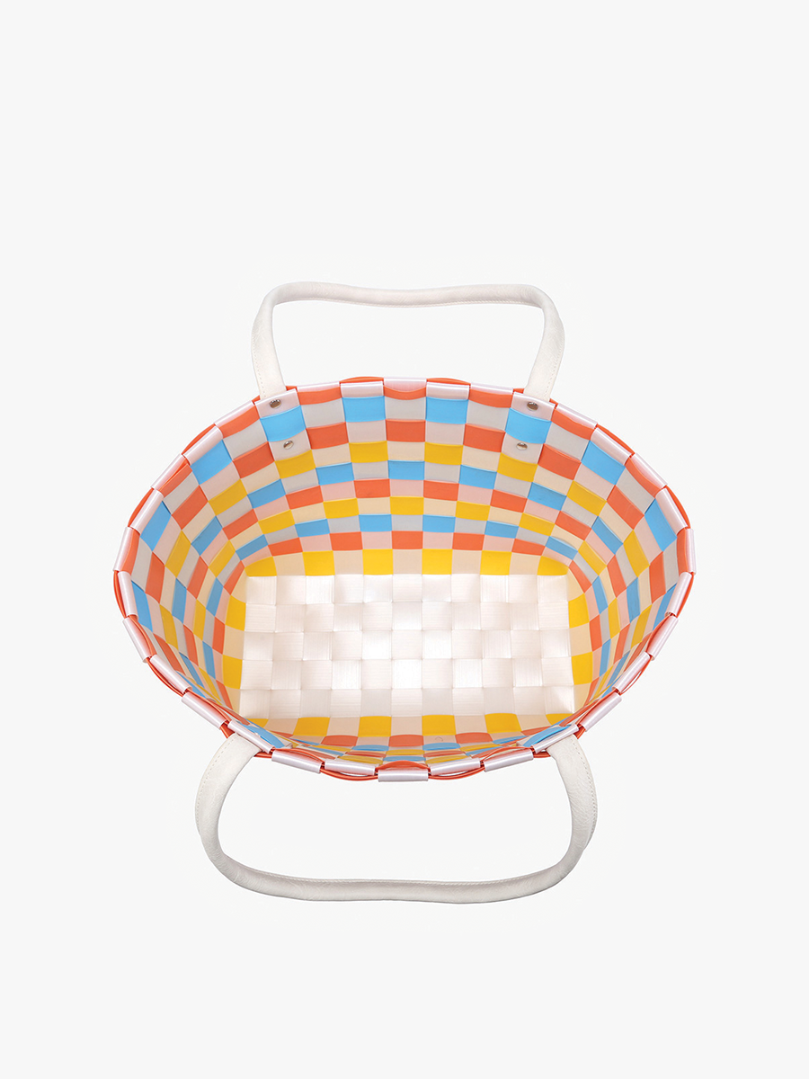 Abigail Basketweave Tote w/Vegan Leather Straps Three Colors!