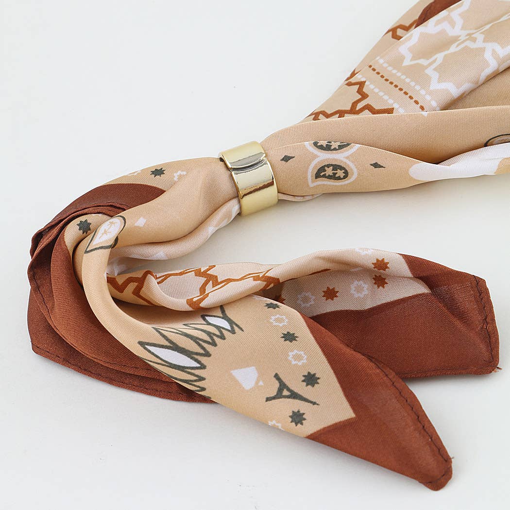 Brown Multi Star Scarf Wrap Necklace