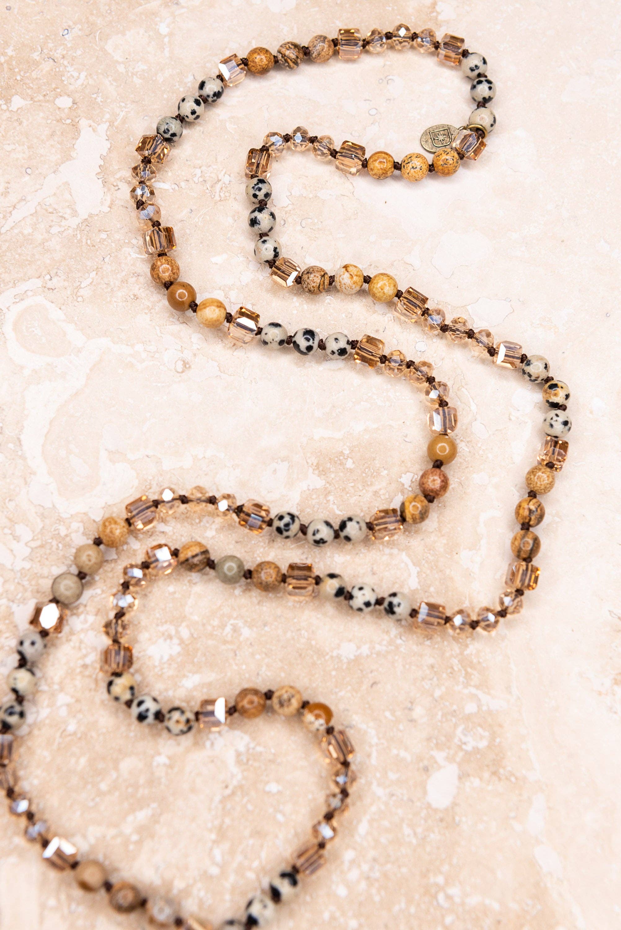 Debbie Necklace in Brown/Dalmation