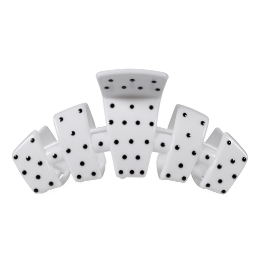 Classic White Polka Dot Party Large Claw Clip